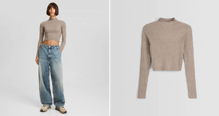 Jersey cuello subido rib