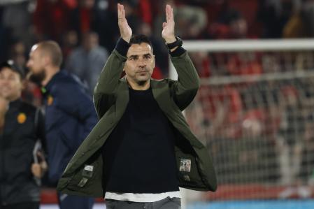 El entrenador del Girona, Míchel Sánchez, el miércoles en Son Moix