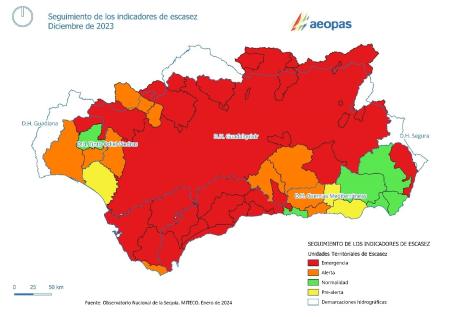 La situación de la sequía en Andalucía