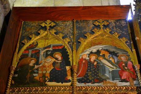 Detalle del retablo gótico del siglo XIV.
