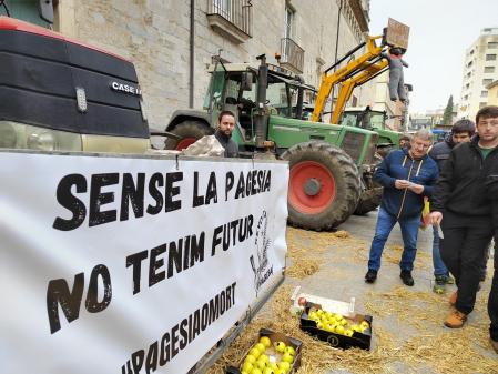 Los concentrados frente a la sede de la Generalitat lucían todo tipo de pancartas.
