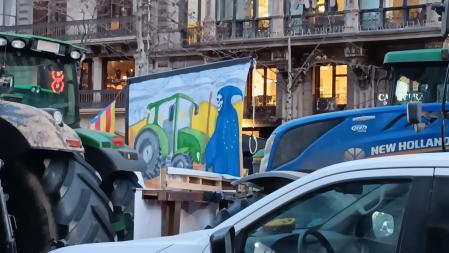 Tractorada en la Gran Via.