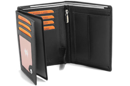 Cartera de cuero vertical