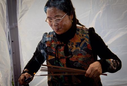 Ceremonia organizada por la Asociación de Budismo Hai Hui Shan en la celebración del Año Nuevo Chino en Barcelona.