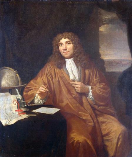 Anton van Leeuwenhoek, empresario y científico de la Edad de Oro holandesa, en un retrato de Jan Verkolje, 1680