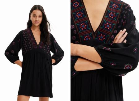 Desigual, vestido corto estampado étnico