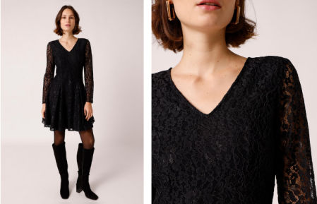 Vestido de encaje corte evasé