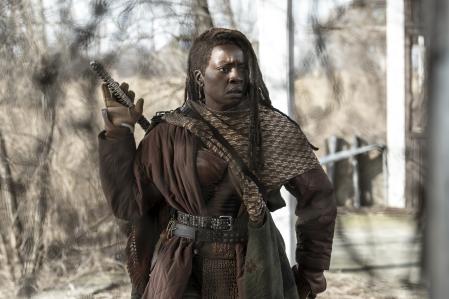 Caracterizada como Michonne en una imagen de la nueva serie
