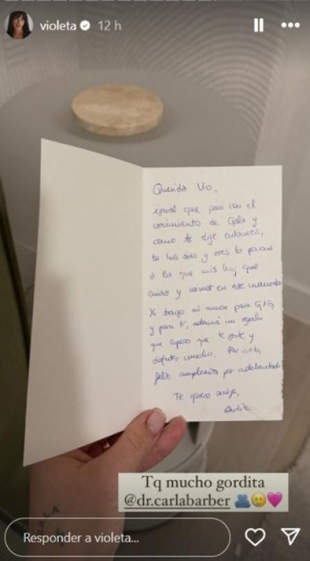 Carla Barber le manda un mensaje a Violeta