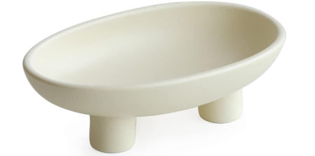 Cuenco de frutas de cerámica con tres patas