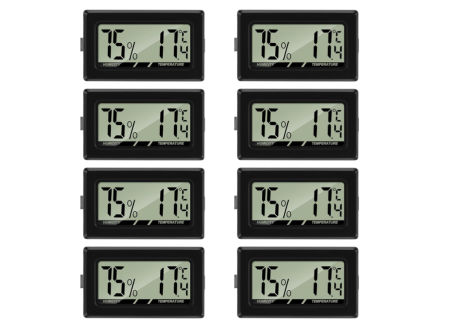 Thlevel 8 piezas de mini termómetro higrómetro digital