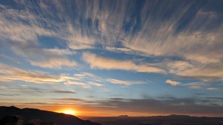 Atardecer del 29 de febrero visto desde Sant Fost de Campsentelles.