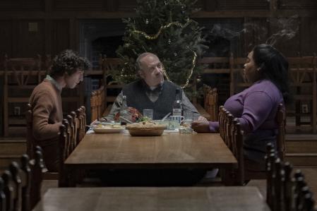 Dominic Sessa,Paul Giamatti y Da'Vine Joy Randolph en 'Los que se quedan'