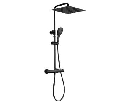 Columna de ducha con grifo termostático negro JOHO