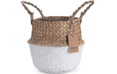 Cesta mimbre para decorar