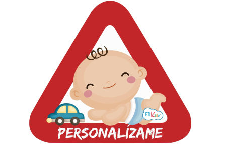 Pegatina 'bebé a bordo' personalizable