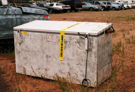 El congelador donde John Famalaro ocultó el cuerpo de Denise Huber