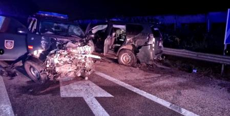 Accidente en un control de tráfico en Los Palacios