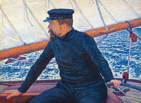 'Paul Signac al timón del 'Olympia', óleo de Théo-Van-Rysselberghe