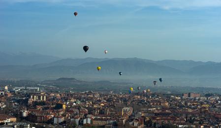 Calima vista desde el globo.