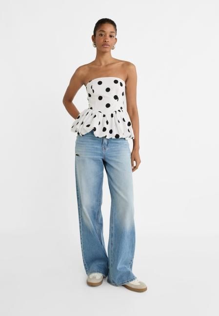 Top de estampado de lunares de Stradivarius