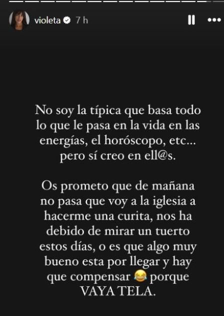 Violeta comparte cómo está su hija