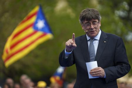 El candidato de JxCat y expresidente de la Generalitat, Carles Puigdemont,