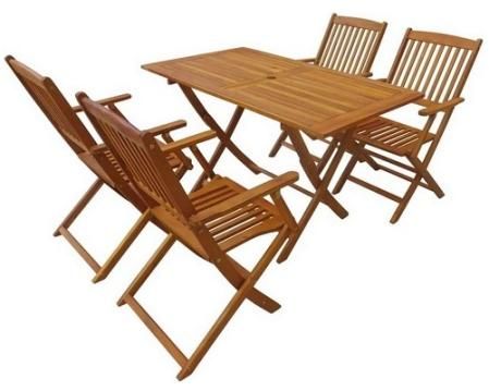 Mesa con 4 sillas con reposabrazos CASARIA