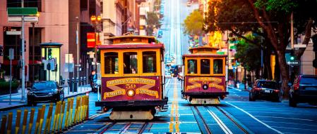 Tradicionales tranvías en San Francisco.