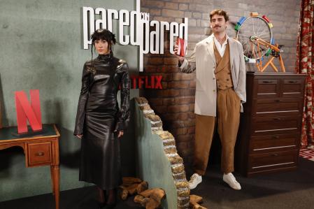 Aitana y Ferandno Guallar en la presentación de la película' Pared con pared'