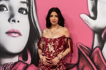 Singer Naiara during the photocall of Isabel Pantoja's 50th anniversary concert in Madrid. April 13 2024