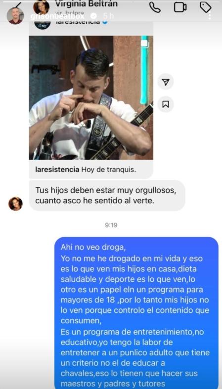 Grison responde tajante a los que le acusan de hacer apología de las drogas en 'La Resistencia'