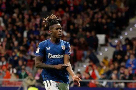 Nico Williams celebrando un gol con el Athletic )