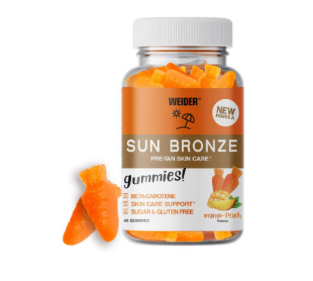 Sun Bronze Gummies (40 gominolas) sabor mango y melocotón,