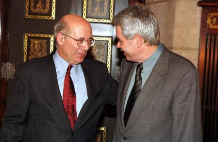 Joan Rigol con Pasqual Maragall en 1999