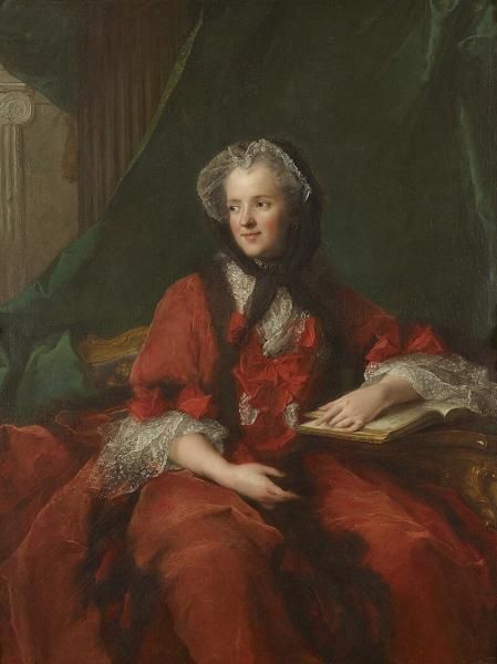 Retrato de María Leszczynska, esposa del monarca, por Jean-Marc Nattier.