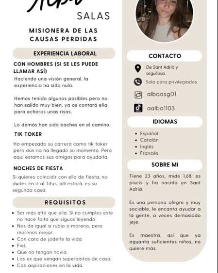 El currículum hecho por las amigas