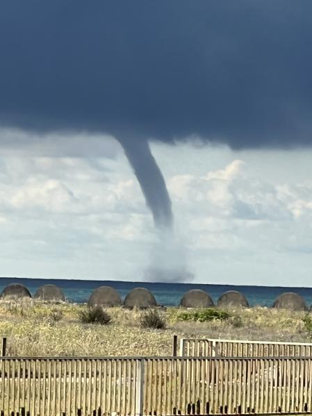 Manga de agua en el Mediterráneo.