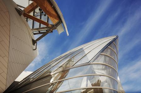 Una vista de la Fondation Louis vuitton, edificio de Frank Gehry
