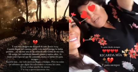 Vicky Martín Berrocal y su amiga Ricarda.