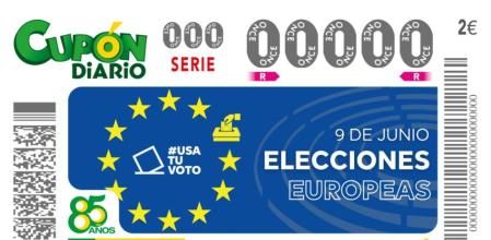 Cupón de la ONCE dedicado a las elecciones del 5J