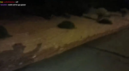 La sombra del 'streamer' mientras apunta con la pistola