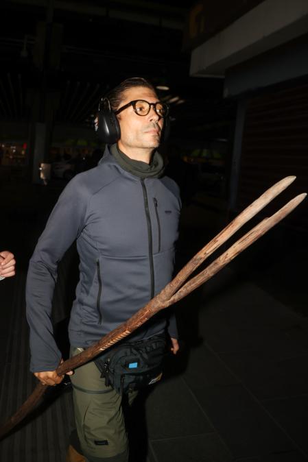 Angel Cristo in Madrid on Friday 24 May 2024.
pictured: tridente de madera