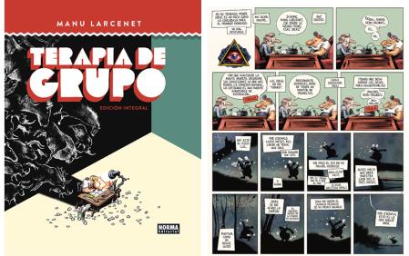 Portada y página interior de 'Terapia grupo'