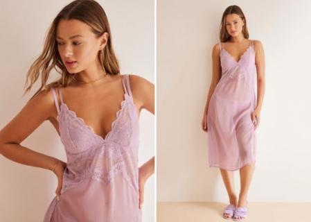 Camisón encaje lila