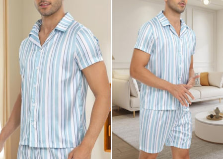 Pijama para hombre de satén.