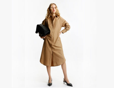 Vestido camisero color tierra