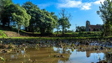 Campo inundado en Granollers de la Plana.