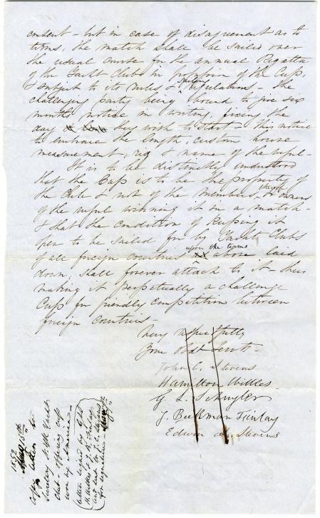 Redactado en 1852, el Deed of Gift recoge las normas básicas que regulan la Copa América. Sigue teniendo vigencia todavía hoy