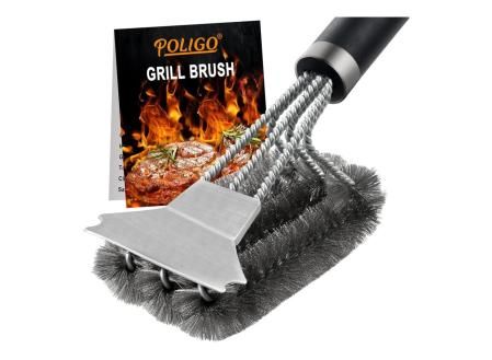 Cepillo y Raspador De Parrilla De Mango De Lujo de POLIGO.